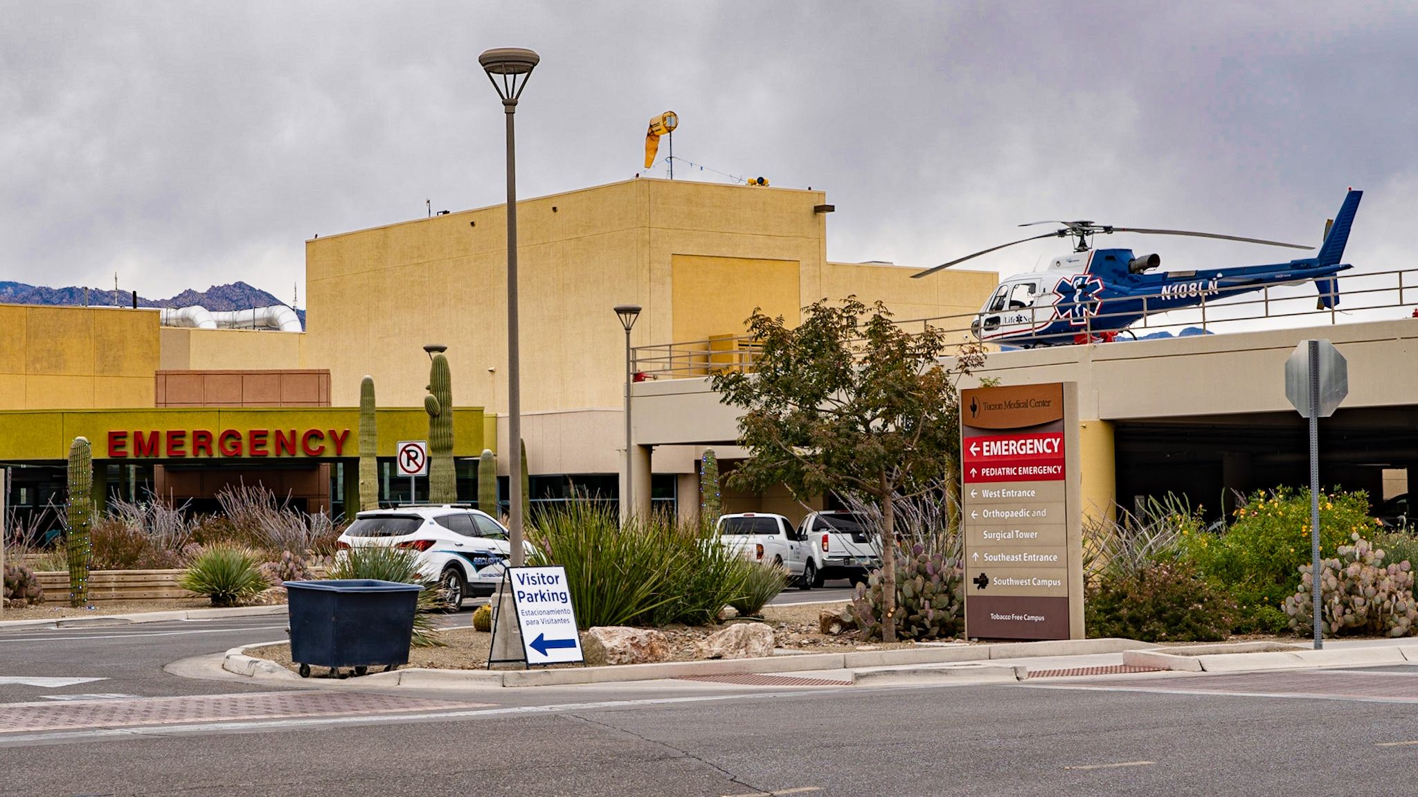 Hospital Emergency Room Entrance with Helicopter Pad